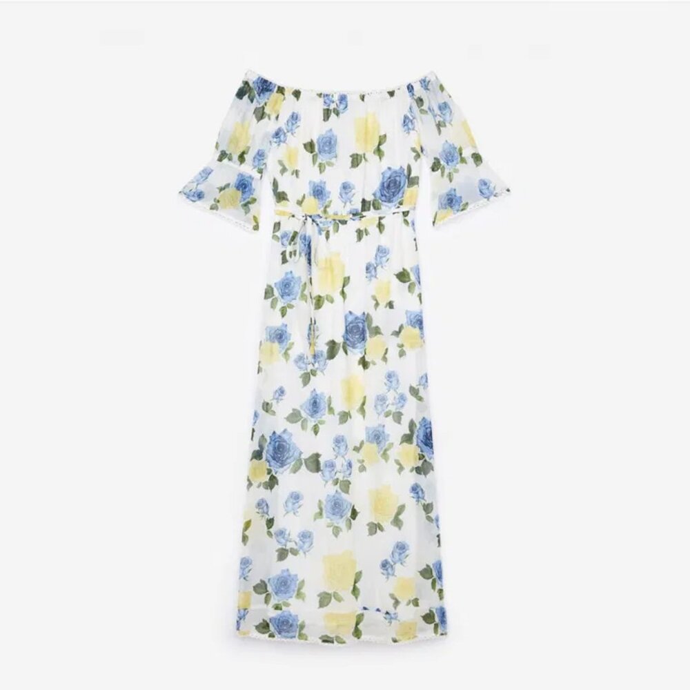 Wild Roses Off-the-Shoulder Maxi Dress for SPRING! - SMALL